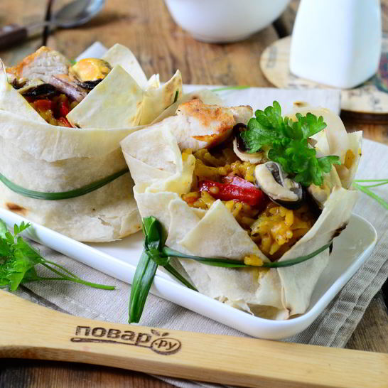 Рецепт паэльи в лаваше