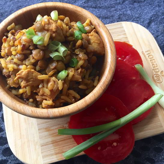 Рецепт плова из чечевицы с курицей в мультиварке