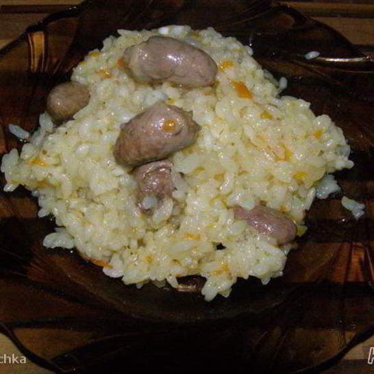 Рецепт плова с куриными сердечками