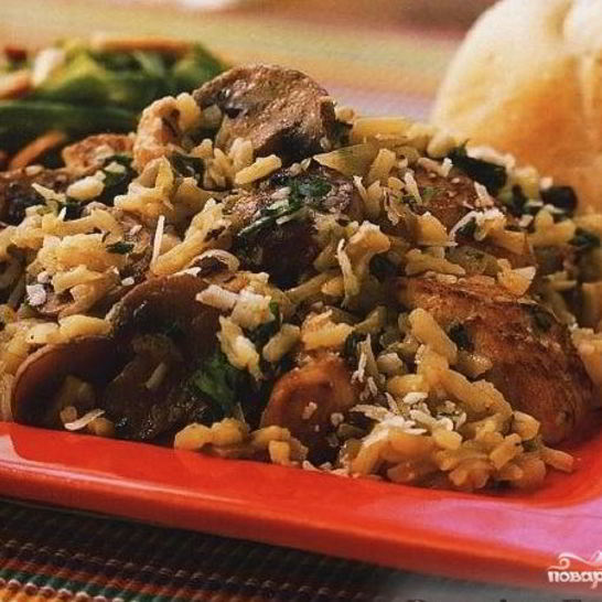 Рецепт плова с курицей и грибами