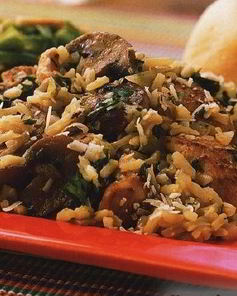 Плов с курицей и грибами