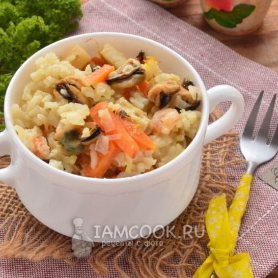 Рецепт плова с морепродуктами в мультиварке