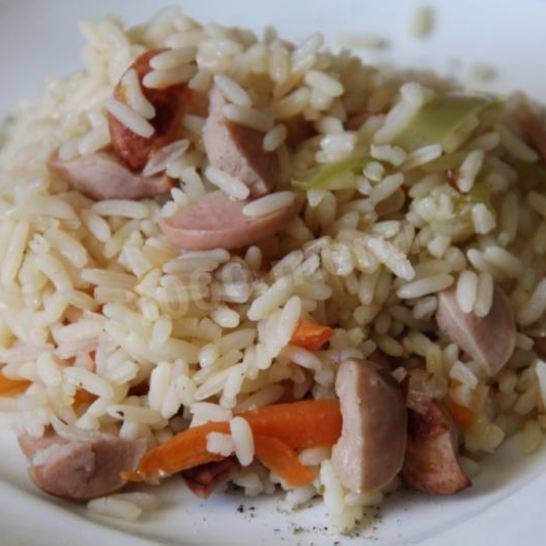 Рецепт плова с сосисками минимум затрат