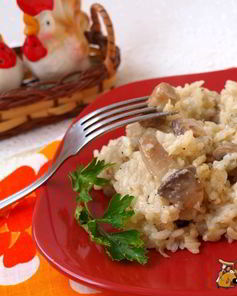 Шила-плов с шампиньонами