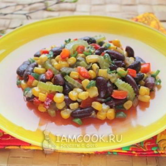 Рецепт постного суккоташа — гарнира из фасоли и кукурузы