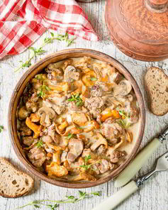 Грибное рагу с уткой