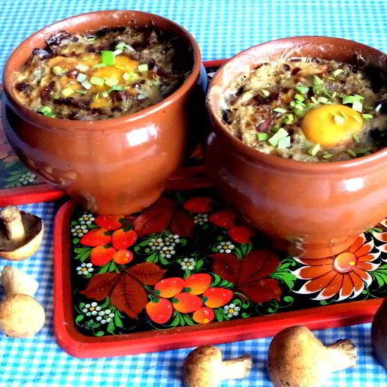 Рецепт грибного рагу в горшочках