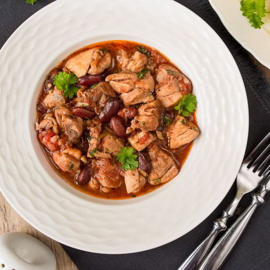 Рецепт куриного рагу с фасолью