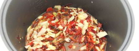 овощное рагу с рисом и шампиньонами в мультиварке. Шаг 4