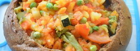 овощное рагу в ржаном хлебе. Шаг 3