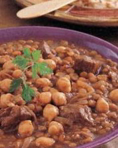 Рагу из чечевицы с мясом баранины