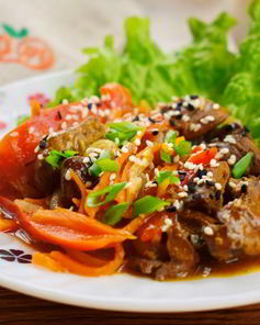 Рагу из печени с овощами