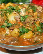 Рагу из потрошков курицы