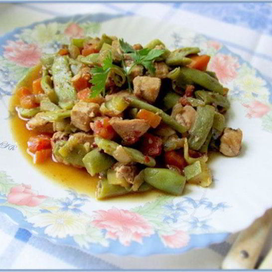 Рецепт рагу из стручковой фасоли и курицы