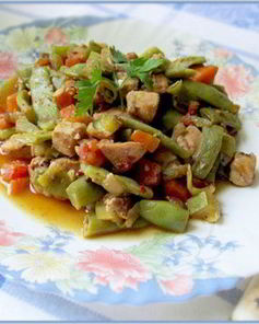 Рагу из стручковой фасоли и курицы