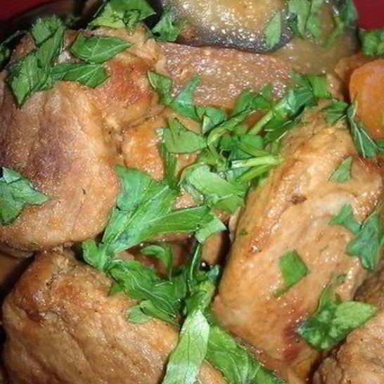 Рецепт рагу из свинины, овощей и шампиньонов