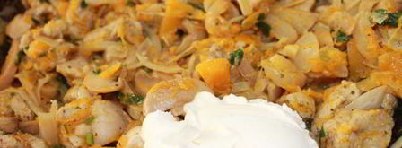 сливочно-грибное рагу с мясом в тыкве. Шаг 3