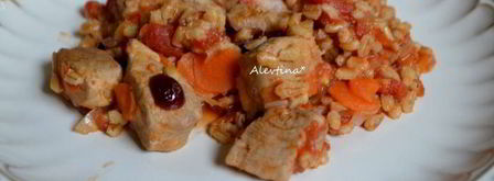 свиное рагу с перловкой и клюквой. Шаг 6