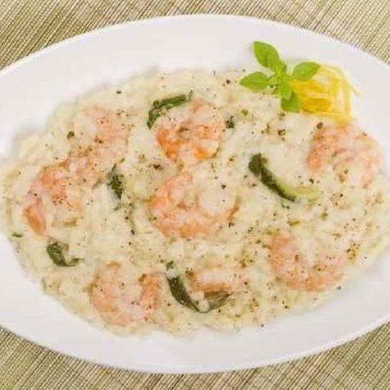Рецепт ароматного ризотто с базиликом и креветками