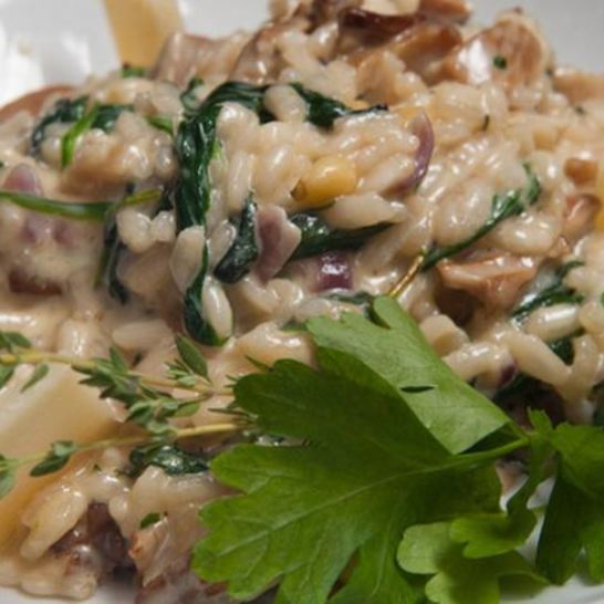 Рецепт грибного ризотто со шпинатом