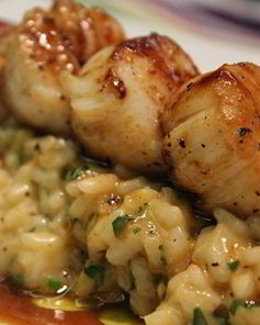 Лимонное ризотто с морепродуктами