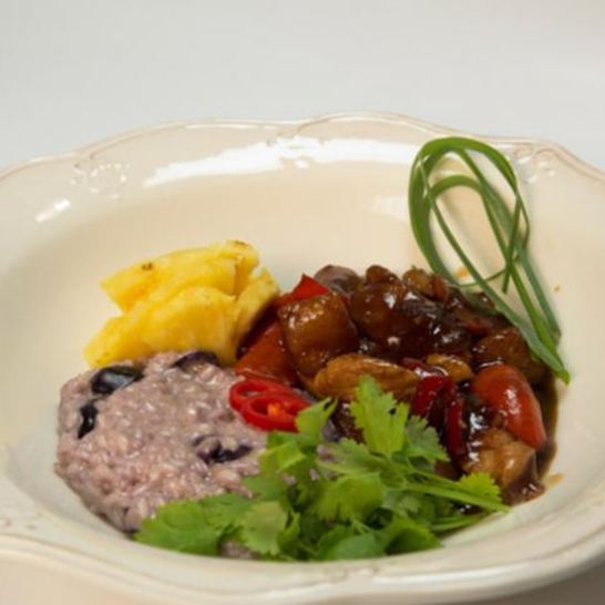 Рецепт пряной индейки с виноградным ризотто