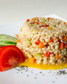 Ризотто из перловки с овощами