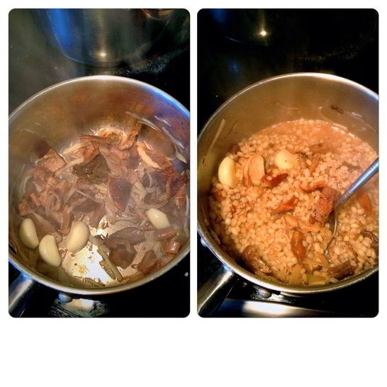 Рецепт ризотто из перловой крупы с белыми грибами