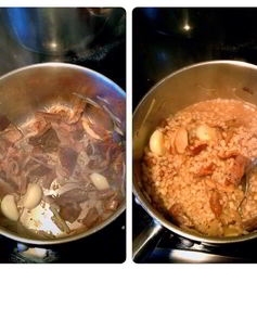 Ризотто из перловой крупы с белыми грибами