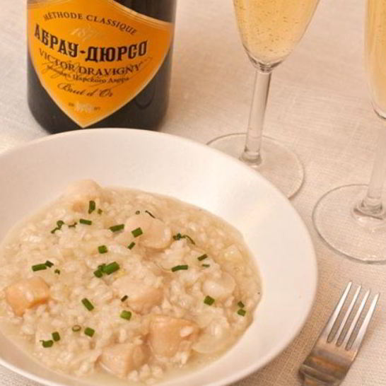 Рецепт ризотто с гребешками