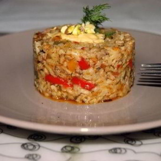 Рецепт ризотто с овощами и мясом