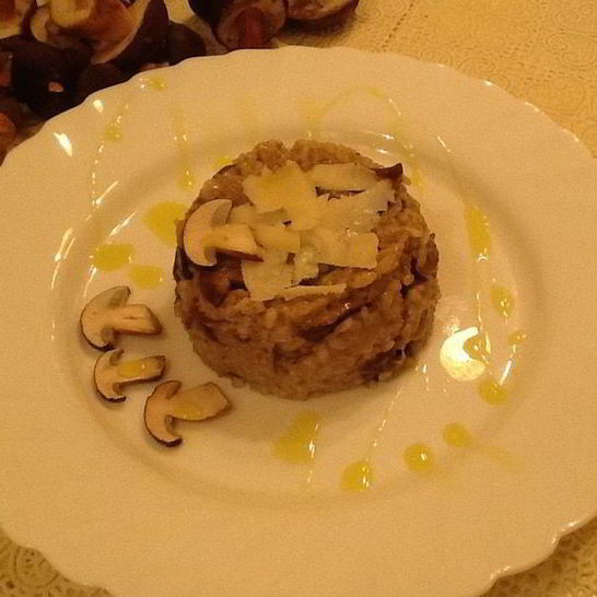 Рецепт сливочного ризотто с польскими грибами и пармезаном