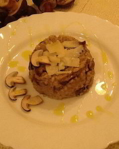 Сливочное ризотто с польскими грибами и пармезаном