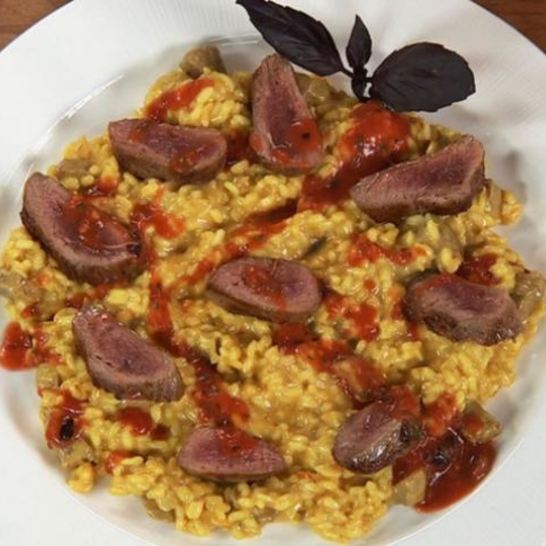 Рецепт утиного филе с банановым ризотто