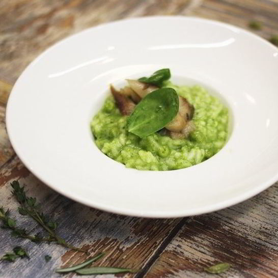 Рецепт зеленого ризотто со скумбрией