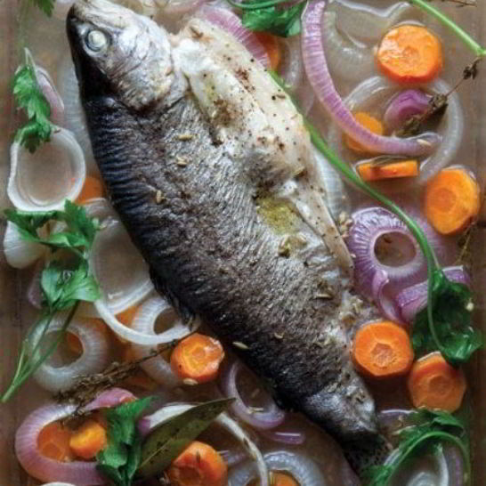 Рецепт форели пашот с луком и семенами укропа