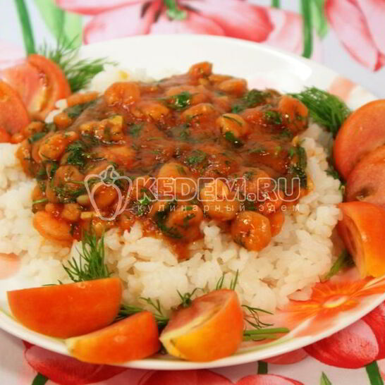 Рецепт креветок в томатом соусе