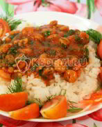 Креветки в томатом соусе