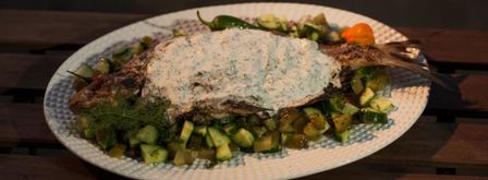 лещ на решетке с огуречным салатом. Шаг 6