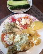 Морской окунь с овощами в фольге