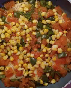 Палтус с овощами