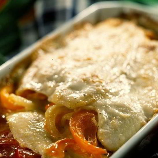 Рецепт палтуса запеченного с овощами