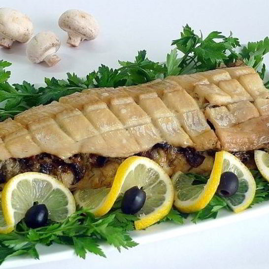 Рецепт щуки с рисом и грибами
