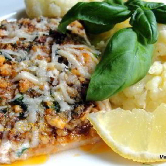 Рецепт семги с хрустящей корочкой и цветной капустой