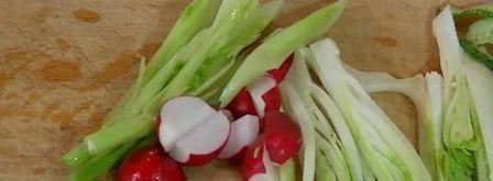 семга с салатом из цикория, фенхеля и редиски. Шаг 7