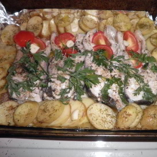 Рецепт толстолоба запеченного с картофелем