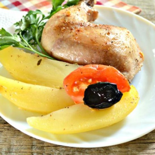 Рецепт цесарки в духовке с картофелем и черносливом