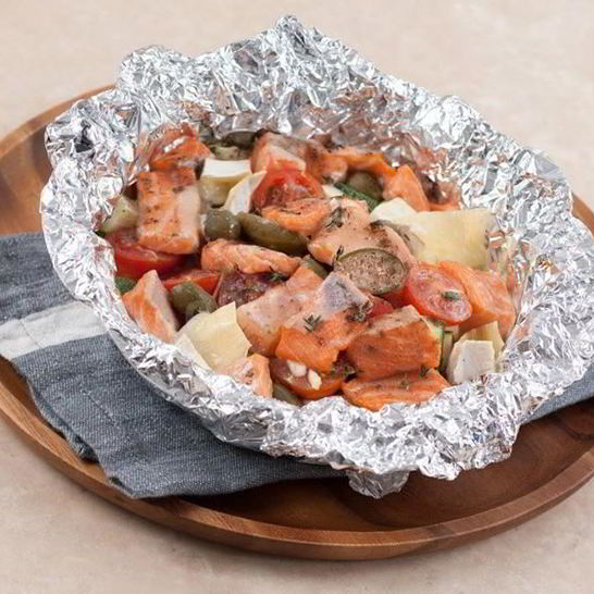 Рецепт запеченной форели с овощами и сыром камамбер