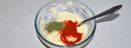 запеченная горбуша с плавленым сыром и майонезом. Шаг 2