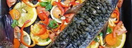 запеченный белый амур с овощами. Шаг 8